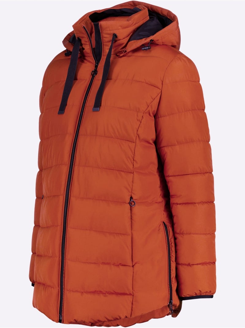Doudoune matelassée avec capuche amovible et poches zippées - Taille standard - Witt Orange/Rouge - Kiabi