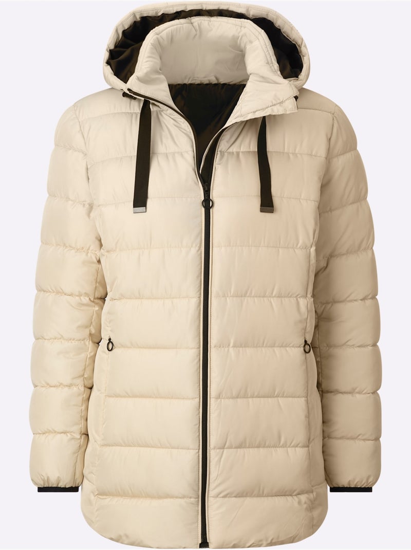 Doudoune matelassée avec capuche amovible et poches zippées - Taille standard - Witt Sable - Kiabi