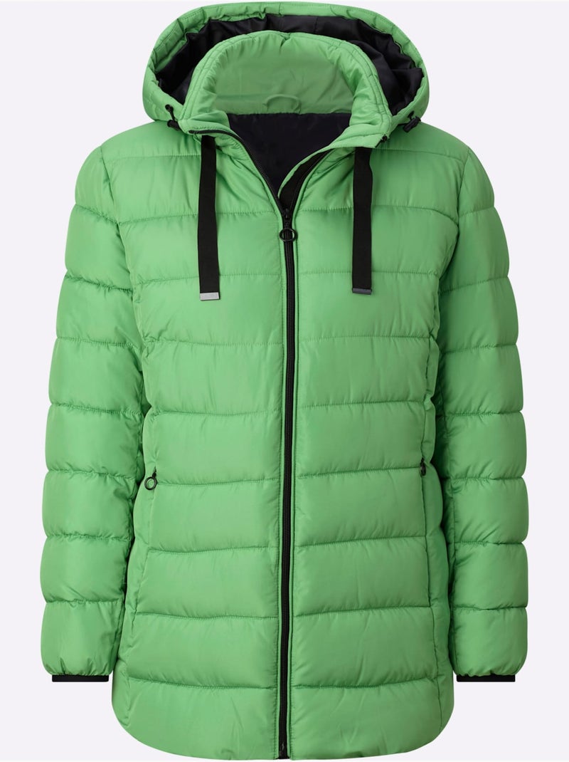 Doudoune matelassée avec capuche amovible et poches zippées - Taille standard - Witt Vert clair - Kiabi