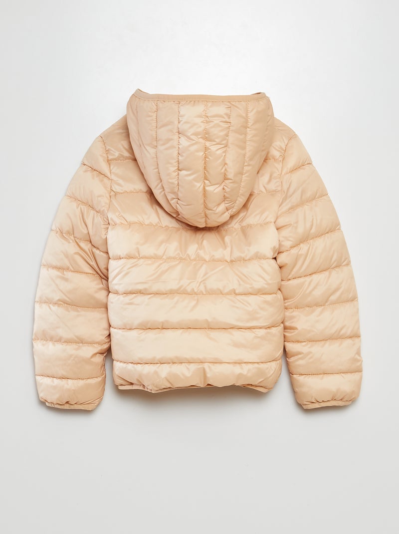 Doudoune matelassée avec capuche beige crème - Kiabi