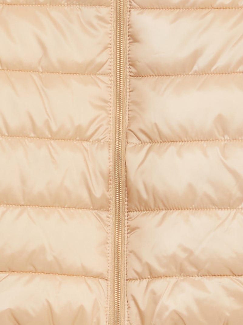 Doudoune matelassée avec capuche beige crème - Kiabi