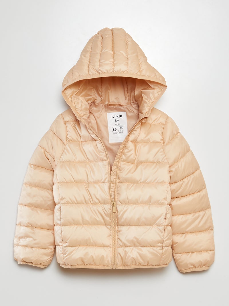 Doudoune matelassée avec capuche beige crème - Kiabi
