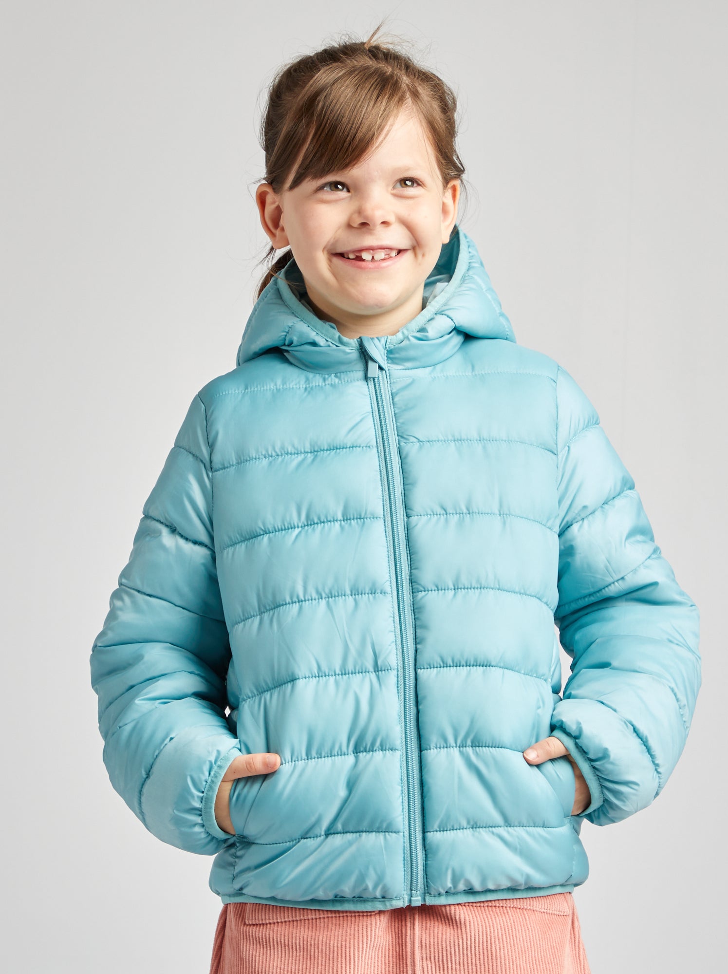 Manteau D'hiver Fille à Capuche - Veste Matelassée Avec Perles - Coupe-vent Chaude - Taille 6 Mois à 4 Ans