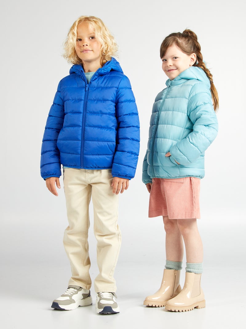 Doudoune matelassée avec capuche Bleu - Kiabi