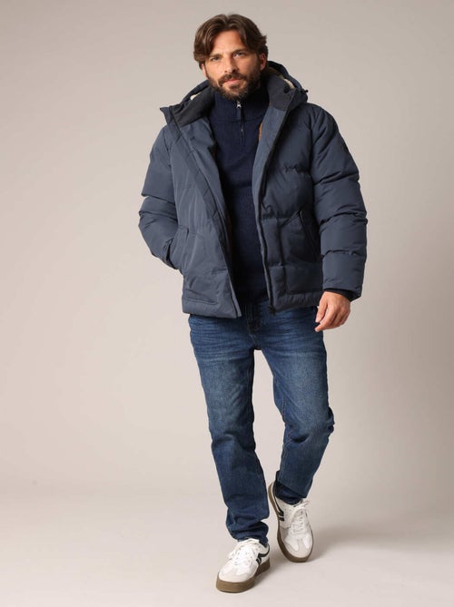 Doudoune matelassée avec capuche et doublure contrastée
 'Deeluxe' - Kiabi