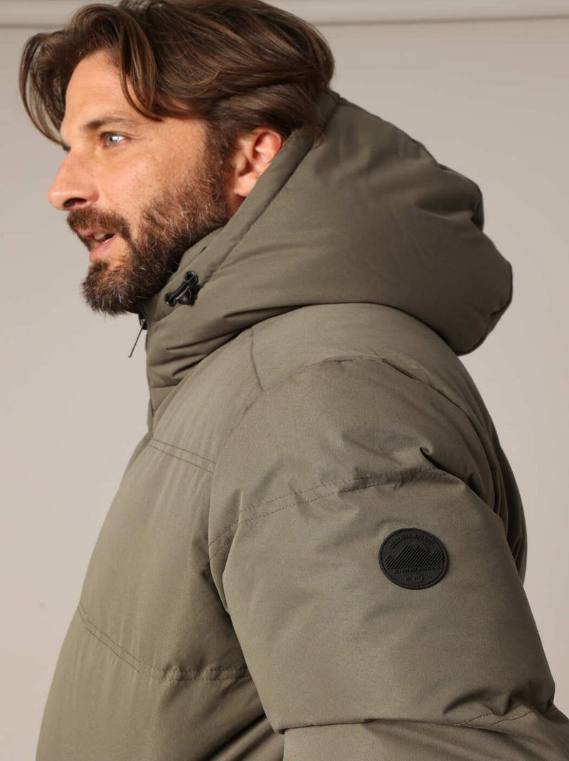 Doudoune matelassée avec capuche et doublure contrastée
 'Deeluxe' Vert bouteille - Kiabi