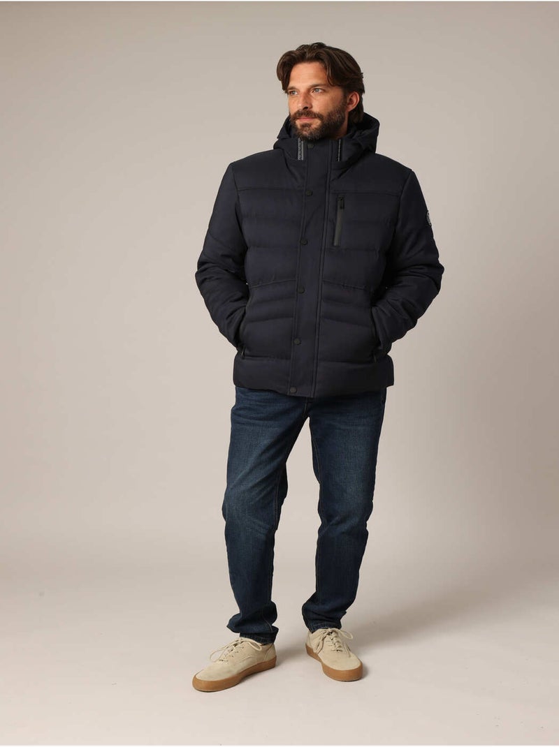 Doudoune matelassée avec capuche et poches zippées 'Deeluxe' Bleu marine - Kiabi