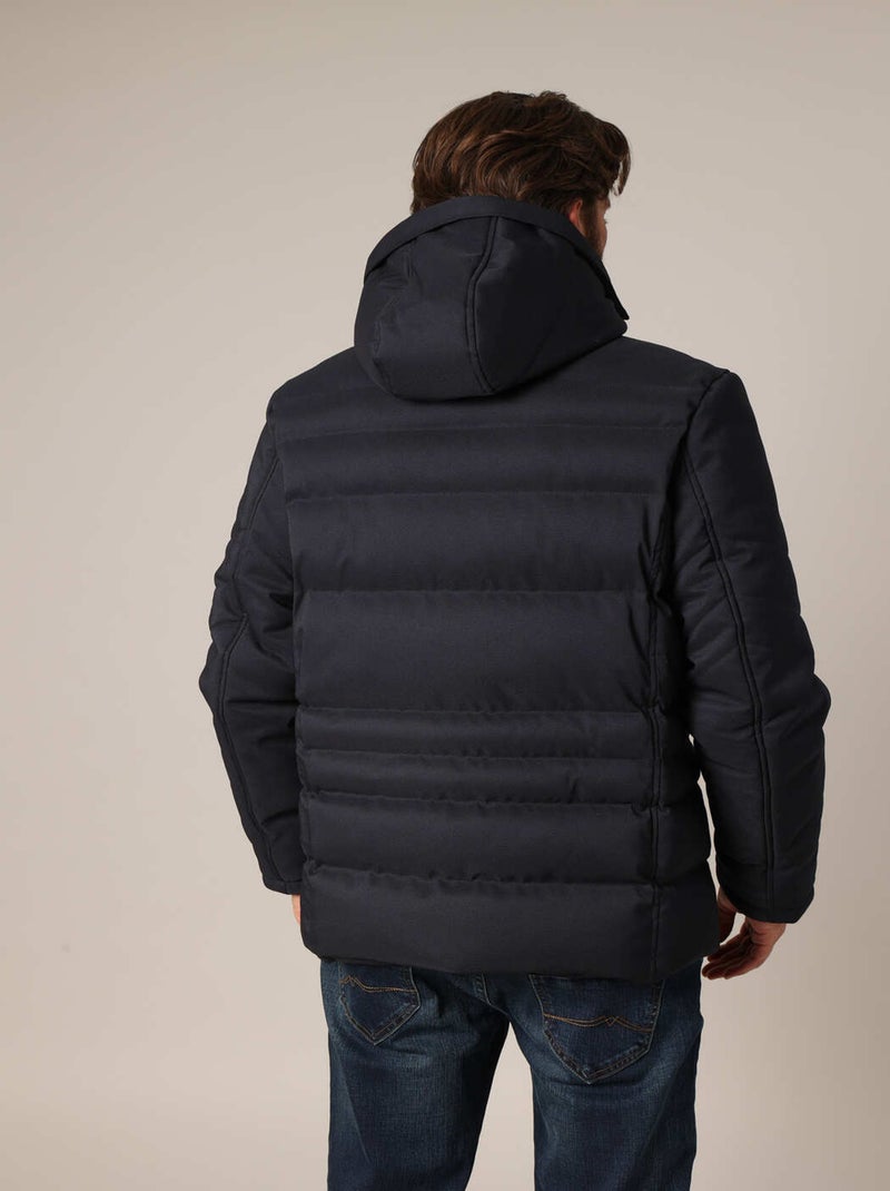 Doudoune matelassée avec capuche et poches zippées 'Deeluxe' Bleu marine - Kiabi