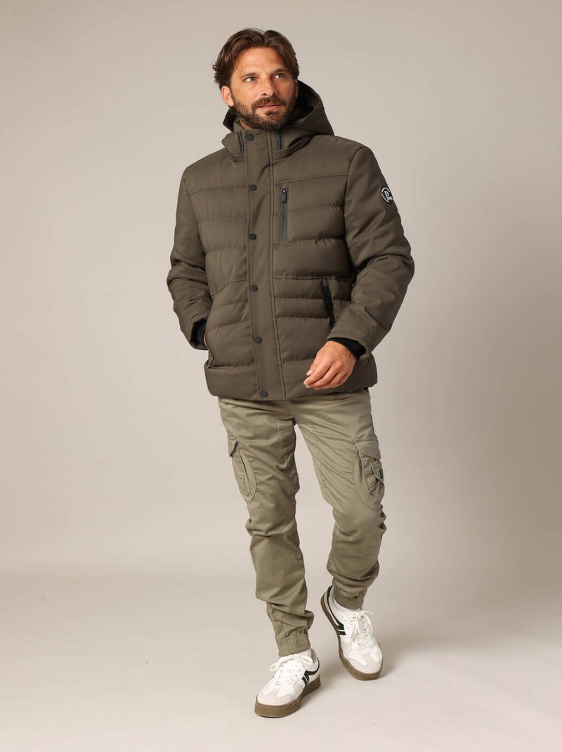 Doudoune matelassée avec capuche et poches zippées 'Deeluxe' Vert foncé - Kiabi