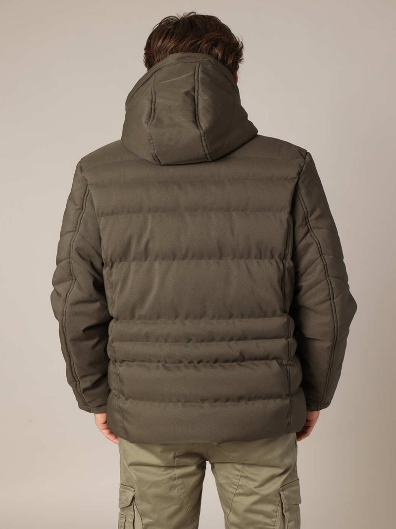 Doudoune matelassée avec capuche et poches zippées 'Deeluxe' Vert foncé - Kiabi