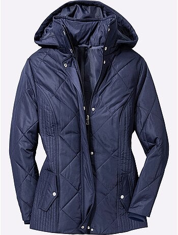 Doudoune matelassée à col montant et capuche amovible avec poches - taille standard - moda vilona