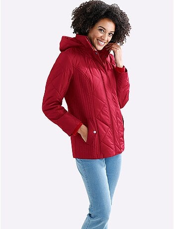 Doudoune matelassée à col montant et capuche amovible avec poches - taille standard - moda vilona