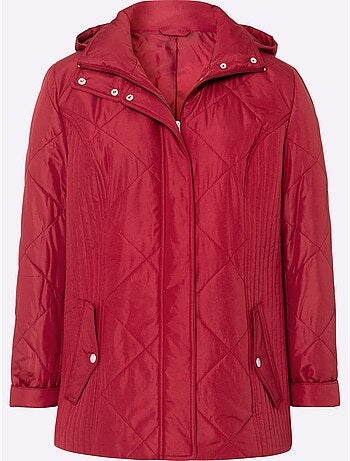 Doudoune matelassée à col montant et capuche amovible avec poches - taille standard - moda vilona
