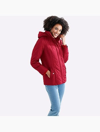 Doudoune matelassée à col montant et capuche amovible avec poches - taille standard - moda vilona