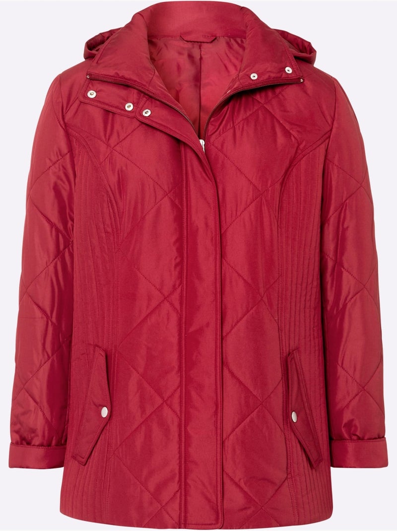 Doudoune matelassée avec col montant et capuche amovible - taille standard - moda vilona Rouge - Kiabi