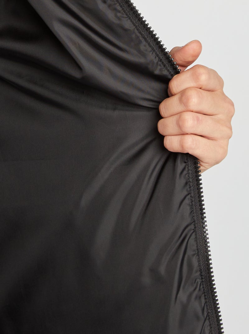 Doudoune matelassée avec col montant noir - Kiabi