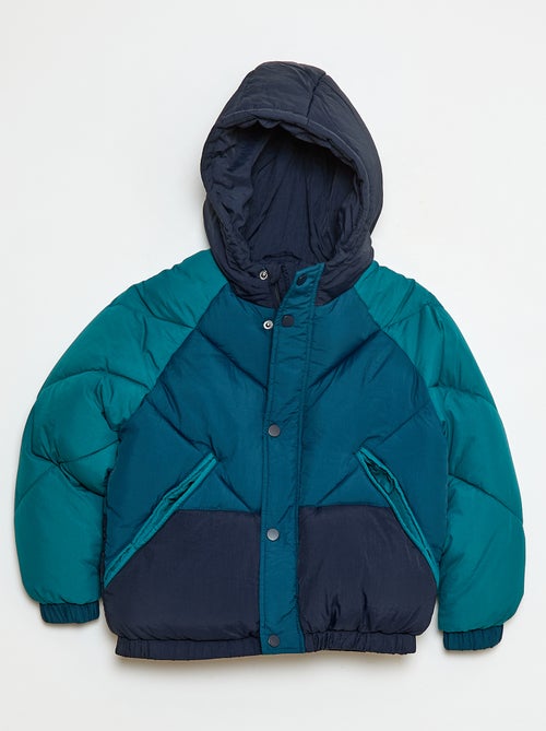 Doudoune matelassée color bloc déperlante - Kiabi