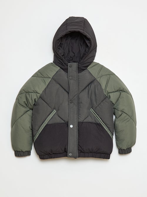 Doudoune matelassée color bloc déperlante - Kiabi