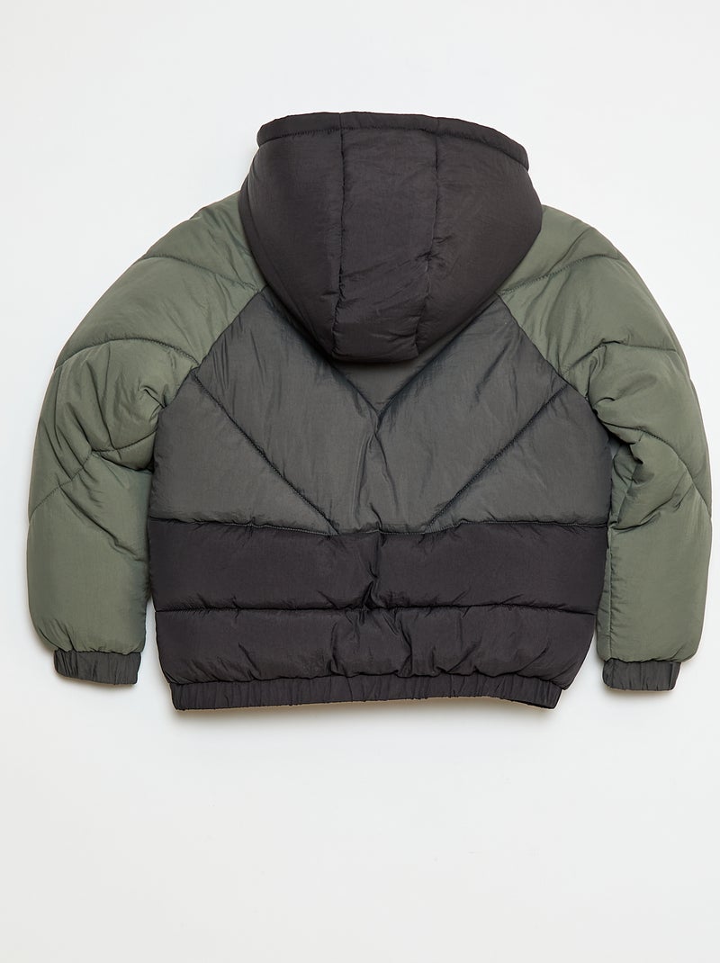 Doudoune matelassée color bloc déperlante Gris - Kiabi