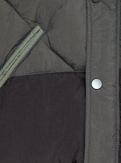 Doudoune matelassée color bloc déperlante - Kiabi