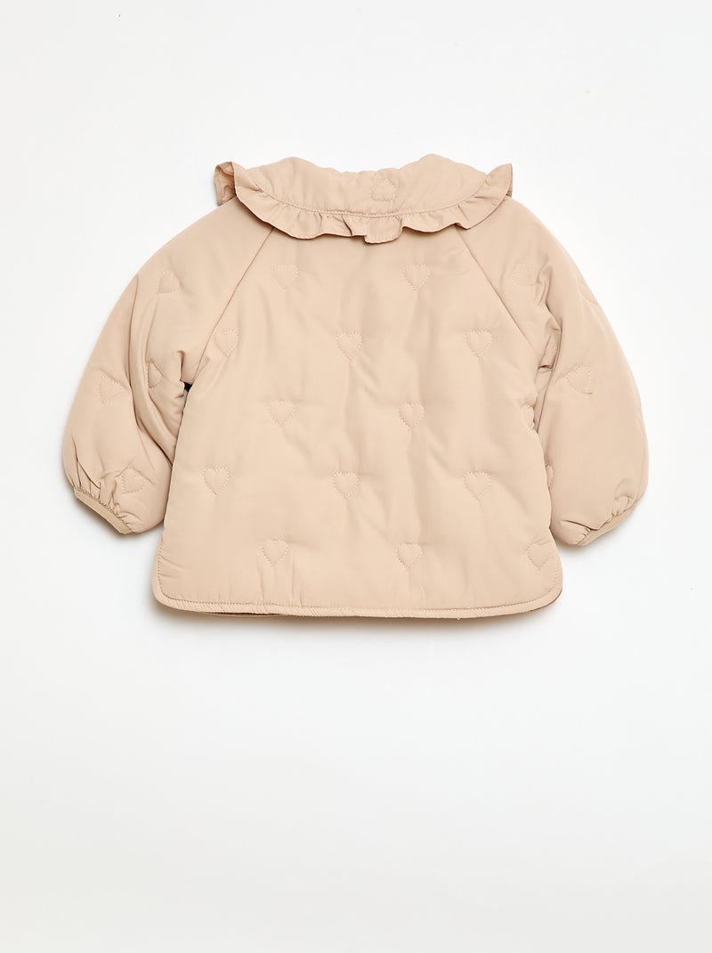 Doudoune matelassée en cœurs Beige - Kiabi