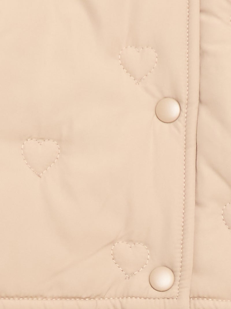 Doudoune matelassée en cœurs Beige - Kiabi
