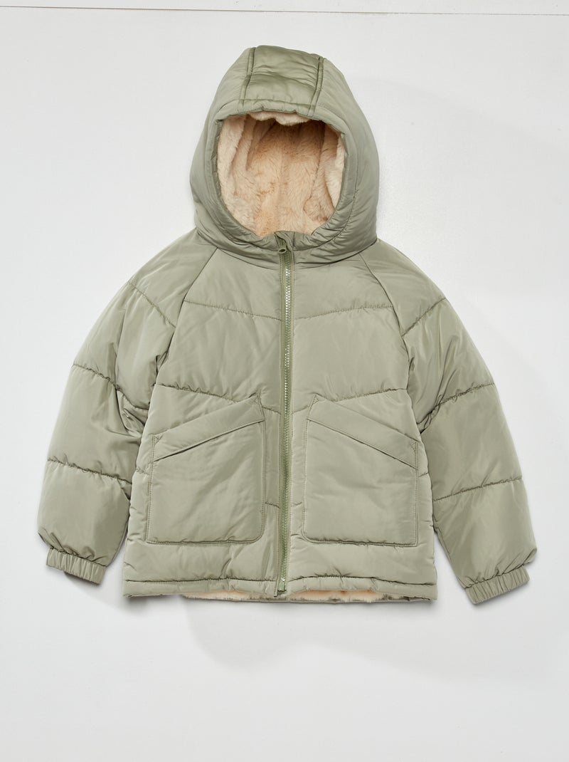 Veste Matelassée Fille GAP – Argentée, Doublure Polaire – Taille Medium (8 Ans) – Occasion