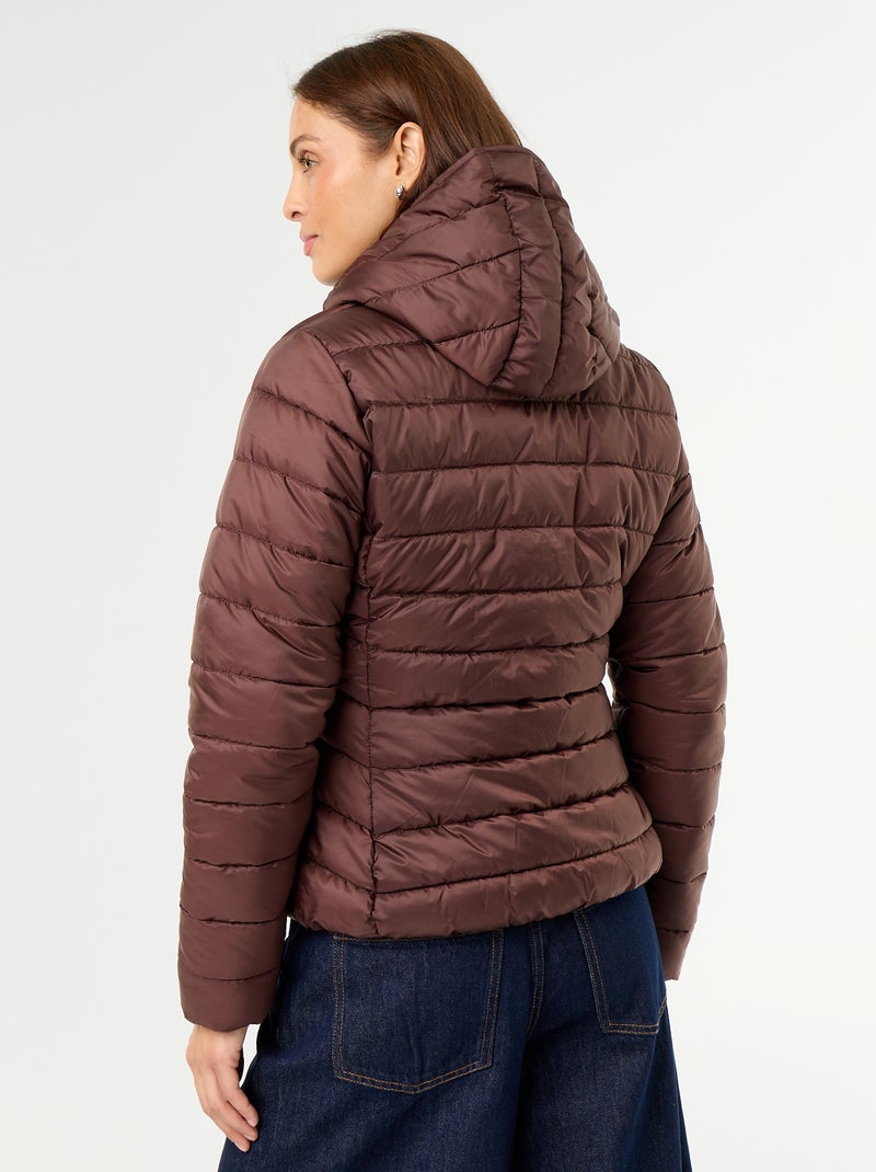 Doudoune matelassée légère à capuche Marron - Kiabi