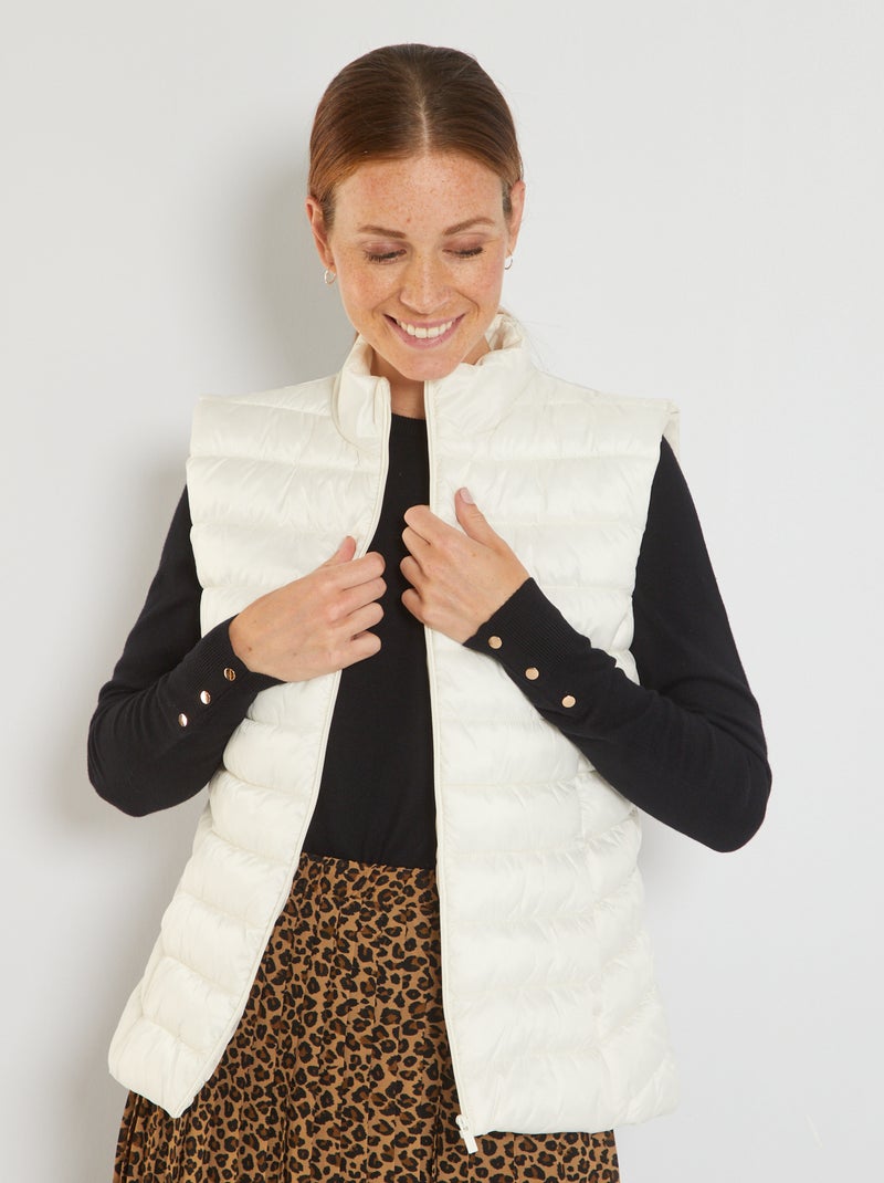 Doudoune matelassée sans manches Beige - Kiabi