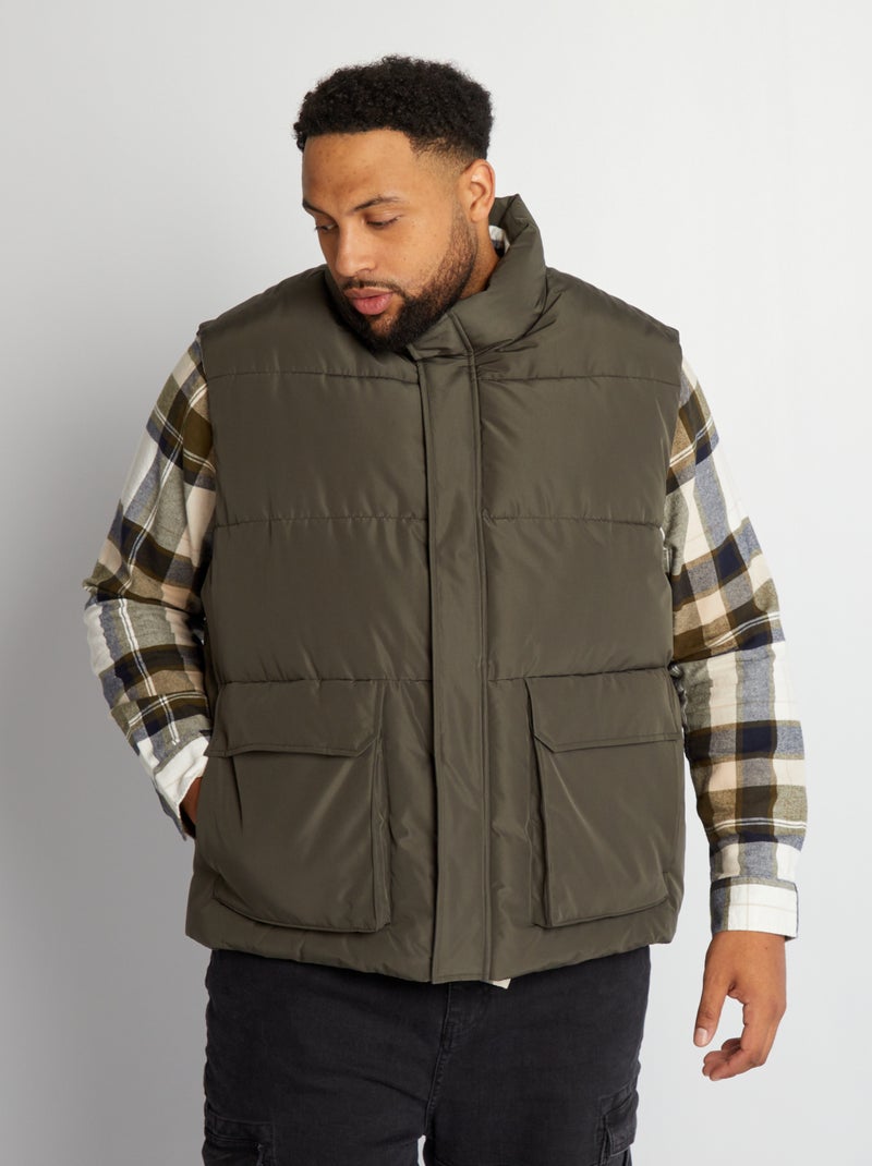 Doudoune matelassée sans manches Kaki - Kiabi