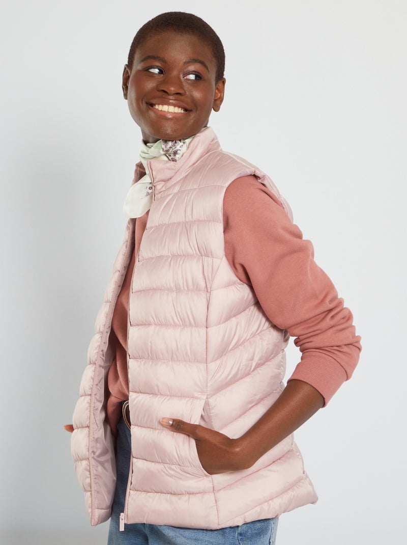 Doudoune matelassée sans manches Rose - Kiabi