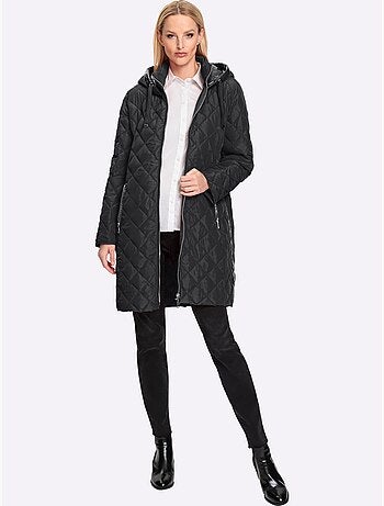 Doudoune Mélange De Matières Tendance - Taille Standard - Helline