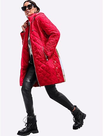 Doudoune Mélange De Matières Tendance - Taille Standard - Helline