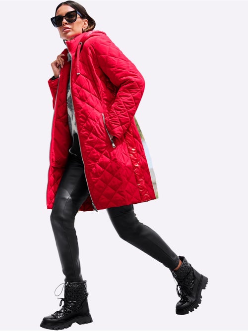 Doudoune Mélange De Matières Tendance - Taille Standard - Helline - Kiabi Doudoune Mélange De Matières Tendance - Taille Standard - Helline - Kiabi