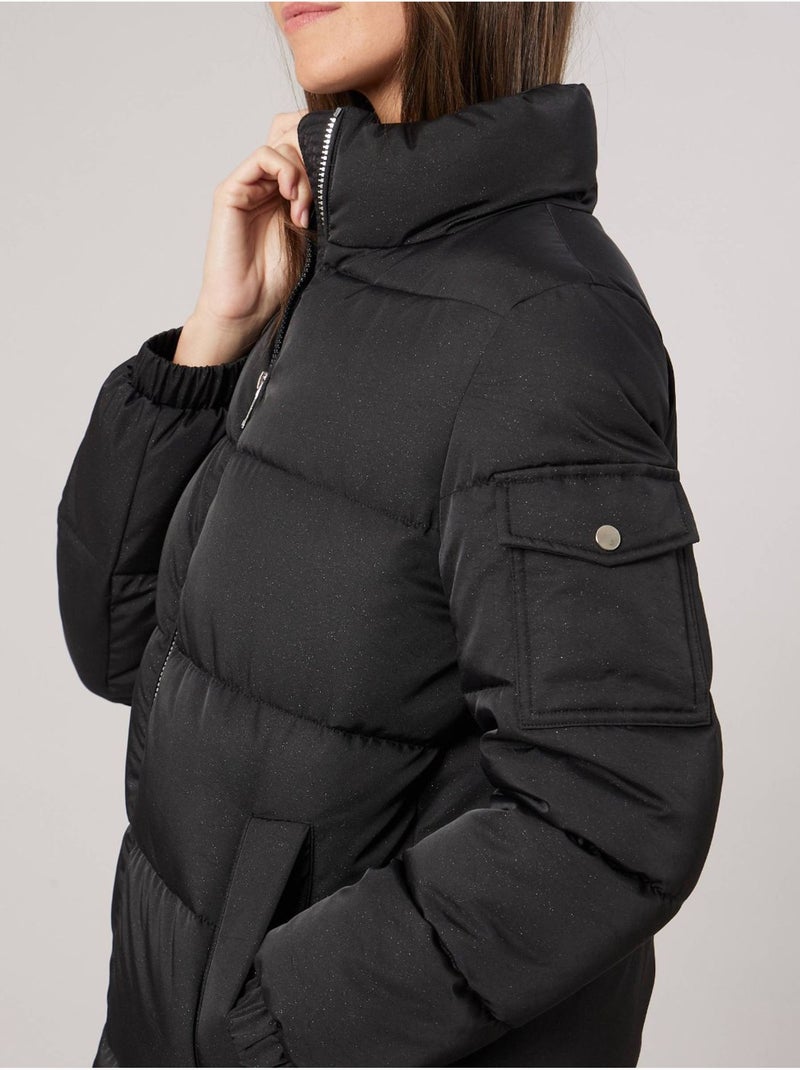 Doudoune mi-cuisse regular femme col montant 'deeluxe' Noir - Kiabi
