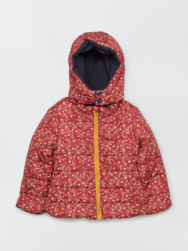 Doudoune mi-longue avec capuche  marine rose - Kiabi