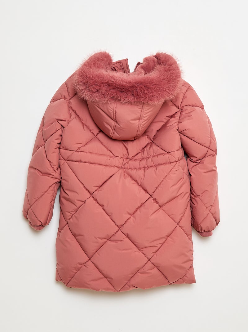 Doudoune mi-longue chaude déperlante Rose - Kiabi