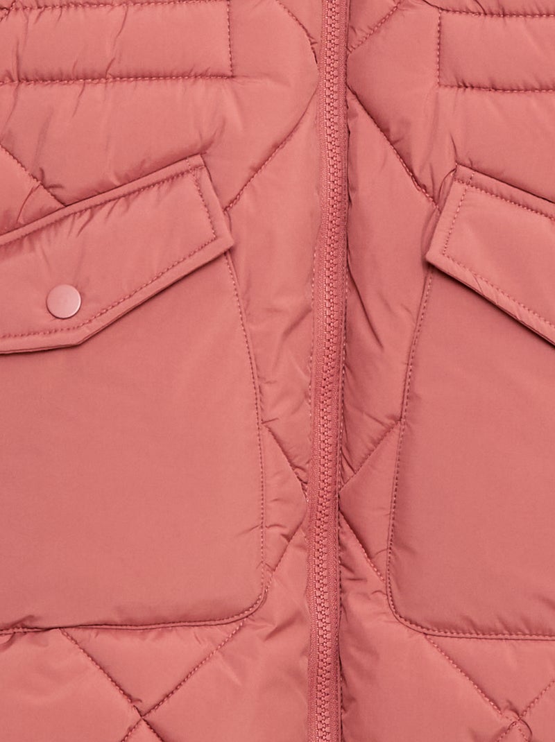 Doudoune mi-longue chaude déperlante Rose - Kiabi