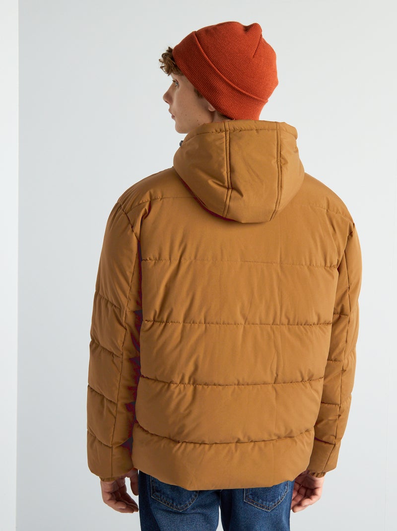 Doudoune mi-longue déperlante Beige - Kiabi