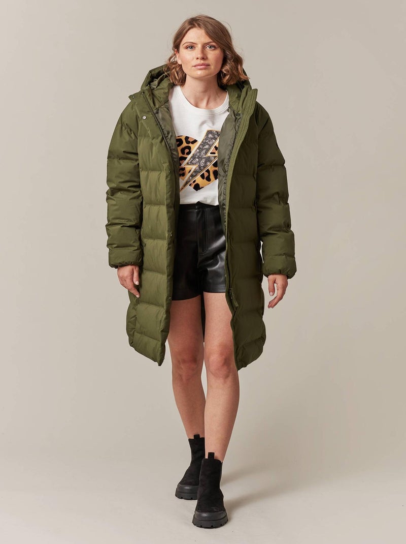 Doudoune mi-longue et doublure en polyester pour femme 'Deeluxe' Vert bouteille - Kiabi