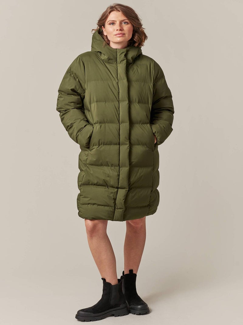 Doudoune mi-longue et doublure en polyester pour femme 'Deeluxe' Vert bouteille - Kiabi