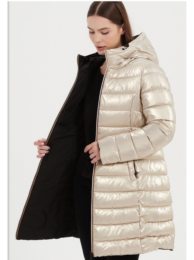 Doudoune Mi Longue Kebello Beige - Kiabi