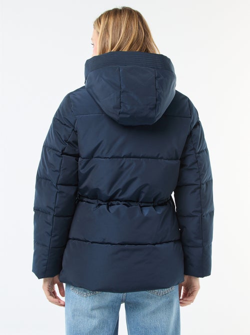 Doudoune mi-longue matelassée à capuche - Kiabi