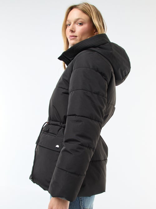 Doudoune mi-longue matelassée à capuche - Kiabi