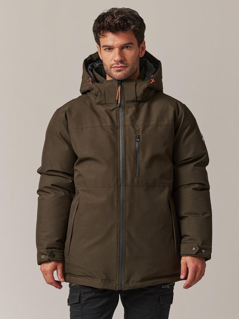 Doudoune mi-longue molletonnée pour homme 'Deeluxe' Marron chocolat - Kiabi