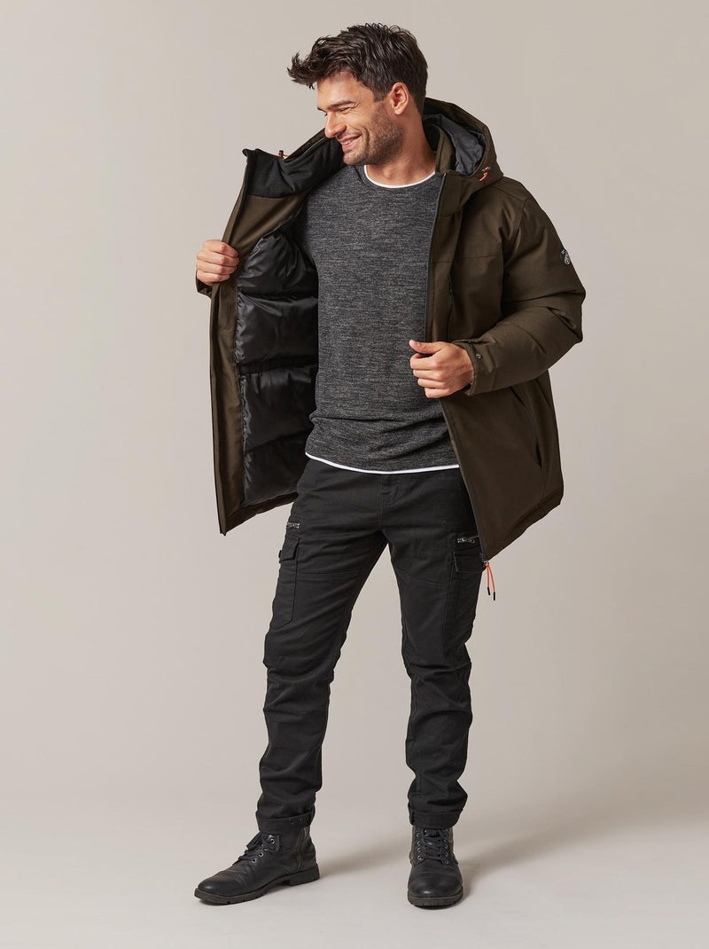 Doudoune mi-longue molletonnée pour homme 'Deeluxe' Marron chocolat - Kiabi