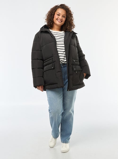 Doudoune mi-longue uni - Kiabi