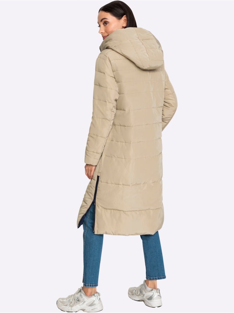 Doudoune modèle réversible - taille standard - helline Bleu Beige - Kiabi
