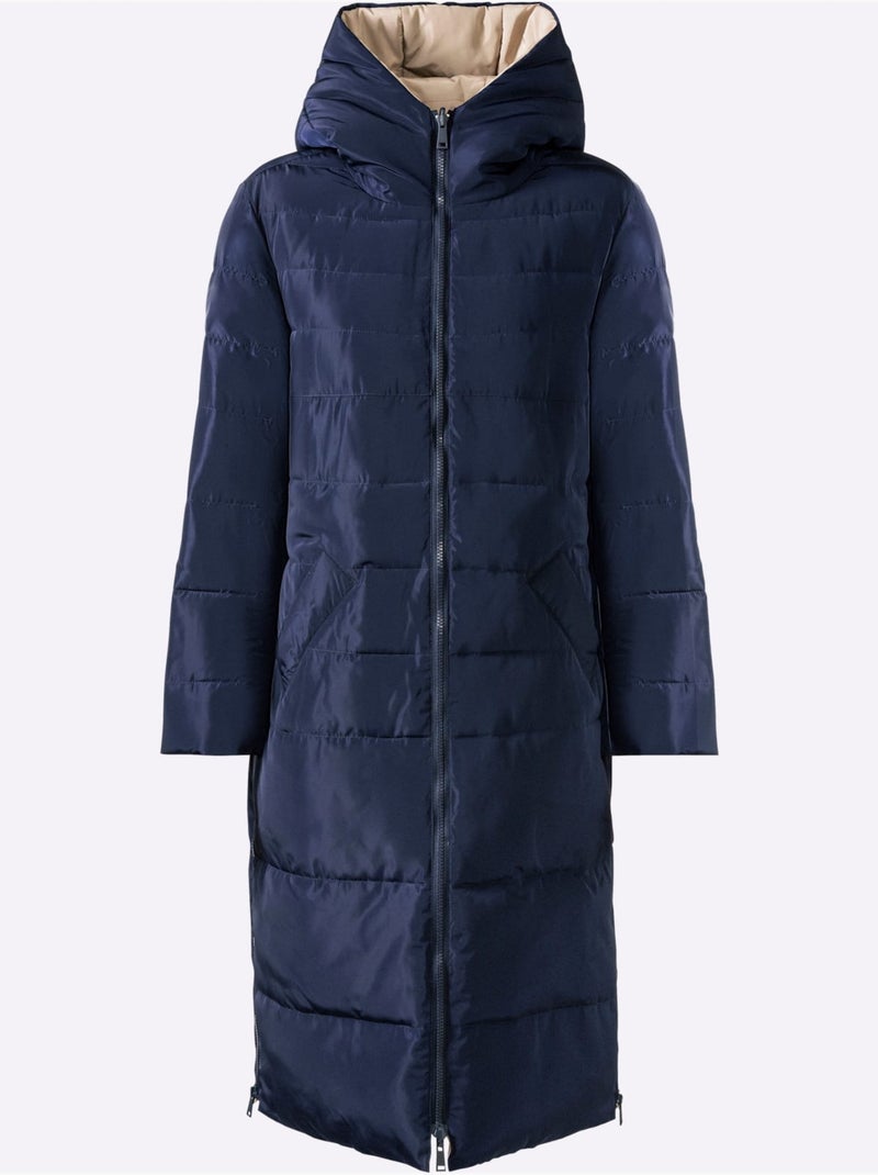 Doudoune modèle réversible - taille standard - helline Bleu Beige - Kiabi