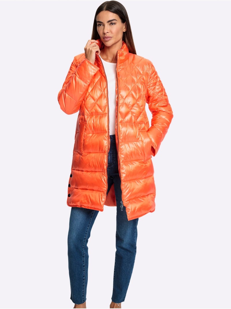 Doudoune motif matelassé - taille standard - helline Orange - Kiabi
